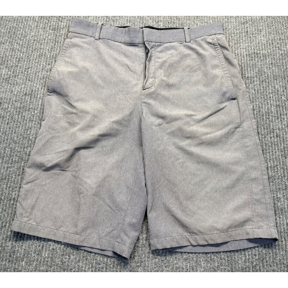 Nike Golf Shorts Mens 30 Gray Textured Flat Front Performance Athletic Swoosh